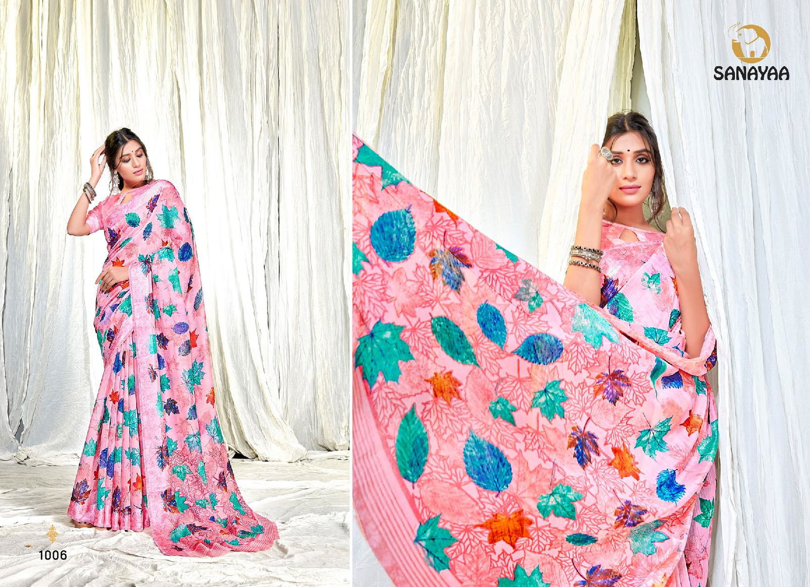 Sanayaa Kashish Latest Fancy Designer Casual Wear Linen Printed Silk  Saree Collection